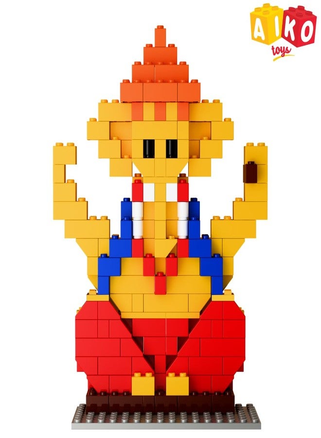 AIKO | Bal Ganesha Building Blocks Set with Modak | Indian Festival Toy for Kids | STEM Creative Play | Compatible with International Brand Blocks | Ages 4+ - Image 2